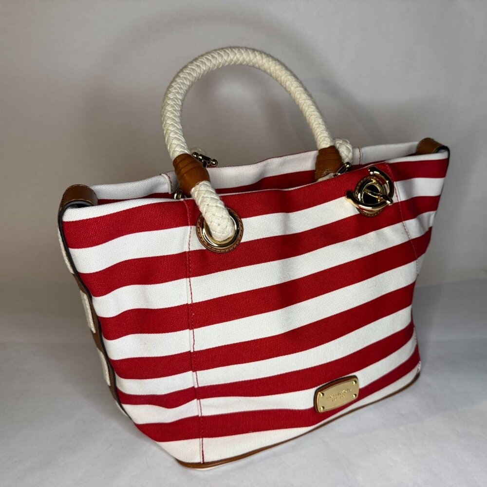 Michael Kors Bags | Michael Kors Red/White Striped Nautical Theme Tote